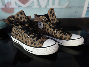 Converse animal print boots .trainers? UK 5.5 laces/zip,collar up/down mint con 
