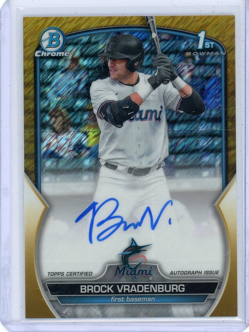 2023 Bowman Chrome Draft Brock Vradenburg Bowman 1st Gold Shimmer AUTO #28/50