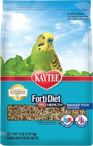 Kaytee Forti-Diet Pro Health Parakeet Pet Bird Food, 4 Pound Bird Seed Mix - Picture 1 of 5
