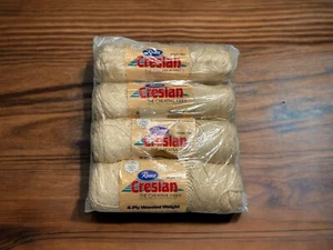 LOT OF 6 Vintage Creslan Yarn Bundle Acrylic Fiber 4-ply Worsted Off White D347 - Picture 1 of 4