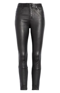 NWT Theory 5 Pocket Bristol Pant in Black Stretch Leather Skinny Pants 4 $995 - Picture 1 of 12