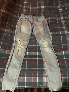 Pacsun Mens Stacked Ripped Hole Style Skinny Jeans Size 29 x 30 Active Stretch - Picture 1 of 4