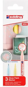 Edding 751 Glanz-Lackmarker Pastellfarben 3er-Set Pastell-Blau, -Gelb, -Pink - Bild 1 von 4