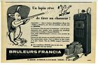 1955 : Bruleurs Francia, chaudière de chauffage à Mazout (publicité, advertising