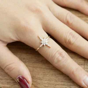 0,15 CT Rundschliff EF VS/SI Labor Grown Diamant 14k Gelbgold Frauen Ehering - Bild 1 von 6