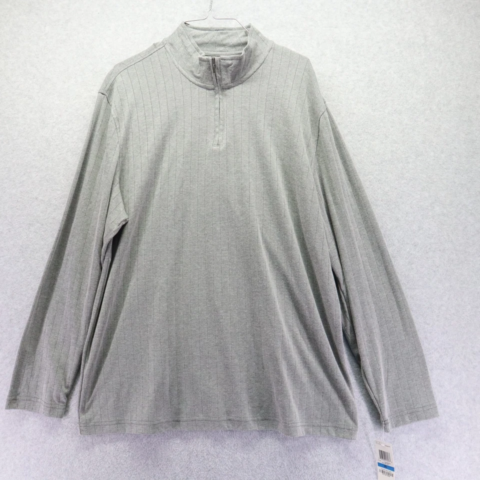 Via Europa 1/4 Zip Pullover Mens XL Casual Knit Mock Neck Gray Long Sleeve NWT - Image 1 of 4