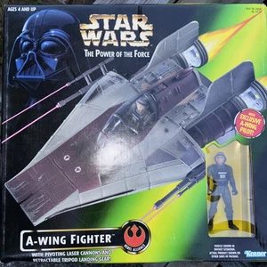 Vintage Kenner Star Wars Power of the Force A-Wing Fighter With  A-Wing Pilot - Picture 1 of 5