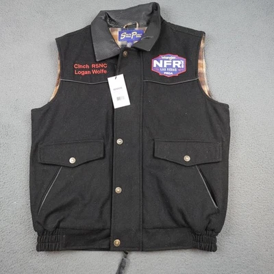 Resistol Vest Mens Medium Black Wool Blend South Point NFR Las Vegas PRCA Rodeo - Image 1 of 4