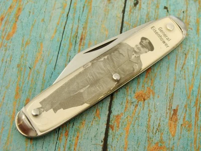 VINTAGE US WW II GENERAL EISENHOWER USA OFFICER PICTURE POCKET KNIFE KNIVES TOOL - Image 1 of 4