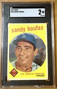 1959 Topps HOF Sandy Koufax #163 LA Dodgers SGC 2 Good Vintage *Newly Graded - Picture 1 of 5
