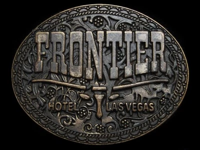 MA07122 HEBILLA CINTURÓN JUEGO VINTAGE AÑOS 70 **FRONTIER HOTEL LAS VEGAS** Foto 1 de 2