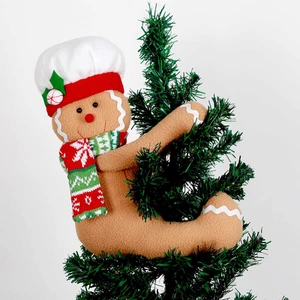 Lebkuchenmann Christbaumspitze Deko, einzigartige lustige Weihnachten Plüsch Stoff - Bild 1 von 12