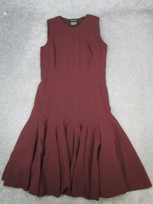 Akris Dress Womens Medium Burgundy Wool Blouson * - Image 1 of 4
