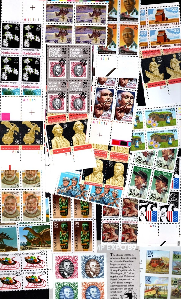 1989 - ¡Elige entre TODOS los bloques de placas conmemorativas! ¡Estampillas de Estados Unidos NH, MNH como nuevas! Foto 1 de 1