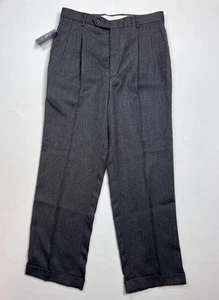Stafford NWT Men’s Wool Blend Pleated Cuffed Dress Pants Slacks Size 34x30 Gray - Picture 1 of 9