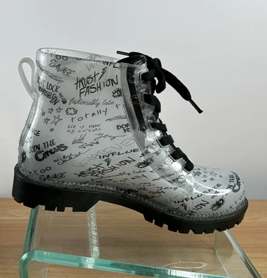 Botas de Combate Circus By Sam Edelman Para Mujer Talla 10 Cascada Graffiti Transparente Foto 1 de 4