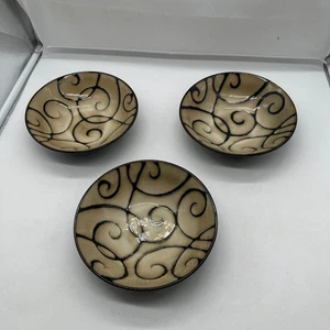 Lote de 3 cuencos de sopa/cereal Pfaltzgraff Studio Black Scroll - Imagen 1 de 4