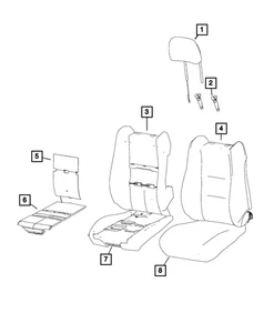 Genuine Mopar Front Seat Cushion Cover Left 6NU01DX9AA - Foto 1 di 1