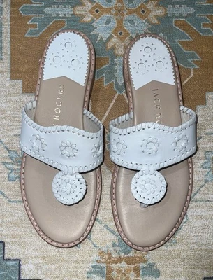 LOOK Jack Rogers Leather Navaho Sandals - White 7.5 - EXCELLENT - Image 1 of 4
