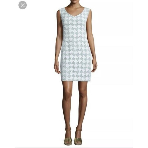 Abito tubino Tory Burch Brooklyn senza maniche scollo a V bianco pizzo come nuovo taglia 4 NUOVO