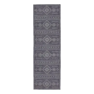 Linon Dillon Igor Grey and Ivory 2'6" X 8' Runner Rug - Image 1 of 4