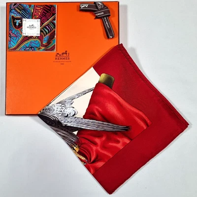 RARO VINTAGE HERMES Bufanda de Seda "Chasse a Vol" Carre 90 por Henri de Linares - Imagen 1 de 4