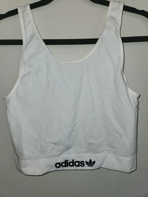 Sujetador deportivo corto inalámbrico Adidas para mujer talla XL blanco que absorbe la humedad Brami  Foto 1 de 4