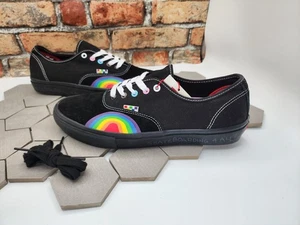 Vans Men's Skate Authentic Pride Black Rainbow Suede Canvas shoes Size 11 - Picture 1 of 12