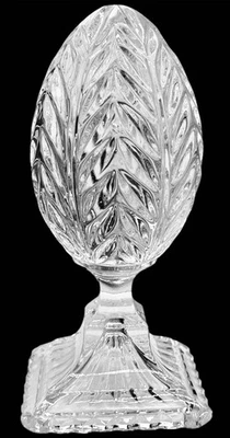 Vintage Hand Cut Lead Crystal Egg on Pedestal 7” Clear Glass Prism - Image 1 of 4