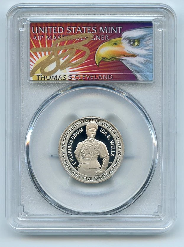 2025 S 25C Clad Ida B. Wells Quarter PCGS PR70DCAM FS Cleveland Eagle - Image 1 of 1
