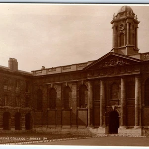 c1920s Oxford, England Judges RPPC Queens College Tower Column Arches Clock A349 - Picture 1 of 3