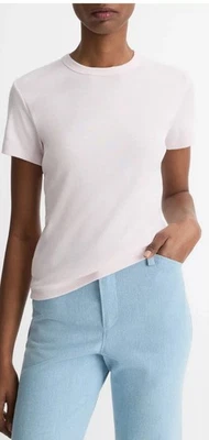 Camiseta Vince Pima Mezcla Algodón Años 90 Encogida Rosa Grande Balletcore Clásica Foto 1 de 4