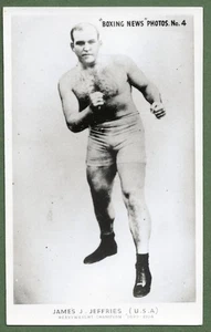 James J. Jeffries U.S.A. Real Photo Boxing News Card No.4 Issued c1940. - Picture 1 of 2