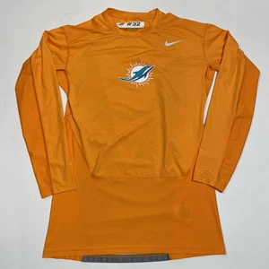 Miami Dolphins Nike Shirt XL Orange Dri-Fit Compression NFL Team Issue - Picture 1 of 12
