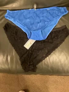BNWT "Marks & Spencer/George" Size 22 black & blue 2 knickers - Picture 1 of 1