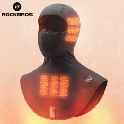 ROCKBROS Cycling Electric Mask Heating Motorcycle Mask Heated Scarf Winter Warm - Image 1 of 4