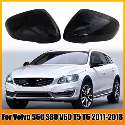 Reemplace las tapas de cubierta de espejo ABS negro brillante para Volvo S60 S80 V60 T5 T6 2011-2018 Foto 1 de 4
