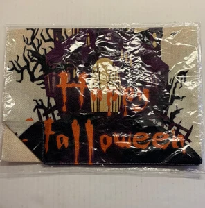 Happy Halloween 12.5 x 18 Spooky House Garden Flag - Picture 1 of 4