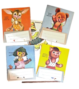 Carpeta vintage TALLER INFANTIL 1950_4 tarjetas y trajes de muñeca de papel emergente_bonito - Imagen 1 de 14