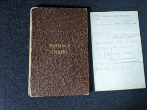 stirling's and glasgow public library + signed letter thomas mason 1883 - Foto 1 di 9