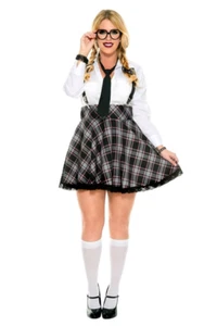 Music Legs Women's Plus-Size High Class Nerdy, Grey/Black, 3X/4X - Picture 1 of 2