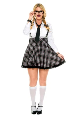 Piernas Music para mujer talla grande clase alta nerd, gris/negro, 3X/4X Foto 1 de 2