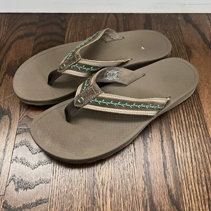 Chaco Ecotread Flip Flops Sandals Women’s Size 10 Tan Beach Summer - Picture 1 of 11