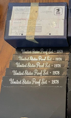 1978-S Proof Set US Mint Orig Blue Box Kennedy Eisenhower (5) grade A cameo sets Cover