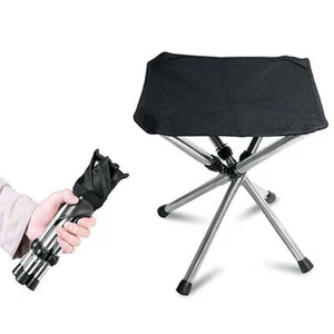 Heavy Duty Folding Fold Up Stool Pocket Fishing Chair Outdoor Camping Strong Bag - Picture 1 of 10