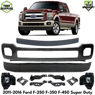 Front Bumper Primed & Brackets Kit For 2011-2016 Ford F-250 F-350 Super Duty - Image 1 of 4
