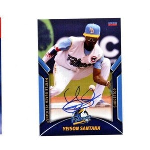 Yeison Santana signed autograph 2022 Myrtle Beach Cubs baseball card 