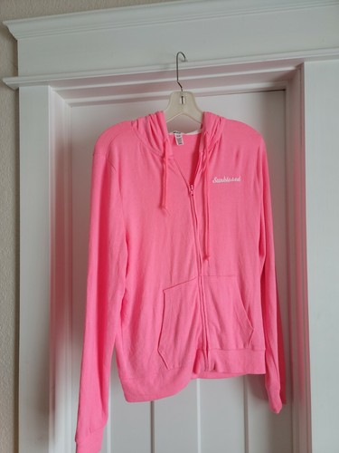 UNDERCOVER VICTORIAS SECRET FELPA DONNA SUPER MORBIDA FULL ZIP ROSA TAGLIA SMALL SUNKISSED