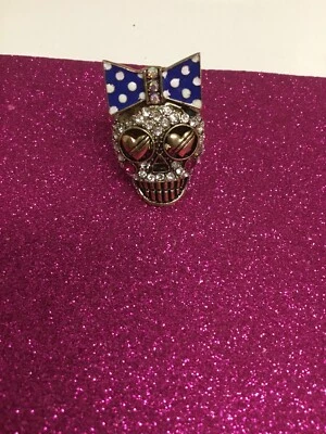 Betsey Johnson Ivy League Nautical Skull Stretch Ring NWOT It Is Brand New - Image 1 of 3
