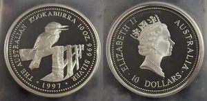 1997-P Proof Silver 10 Oz Kookaburra Ten Dollar $10 PCGS PR69DCAM FDC GEM UNC - Picture 1 of 11